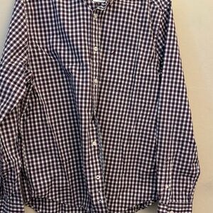Nautica Men's Checkered Shirt - Purple and White